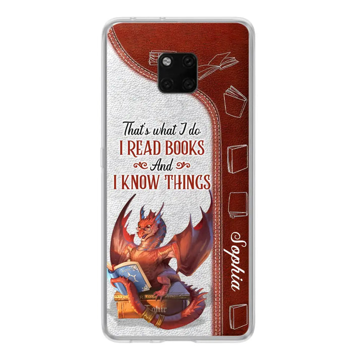 Custom Personalized Red Book Dragon Phone Case - Gift Idea For Book Lovers - That's What I Do I Read Books And I Know Things - Case For Xiaomi/ Oppo/ Huawei