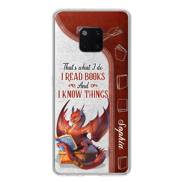 Custom Personalized Red Book Dragon Phone Case - Gift Idea For Book Lovers - That's What I Do I Read Books And I Know Things - Case For Xiaomi/ Oppo/ Huawei