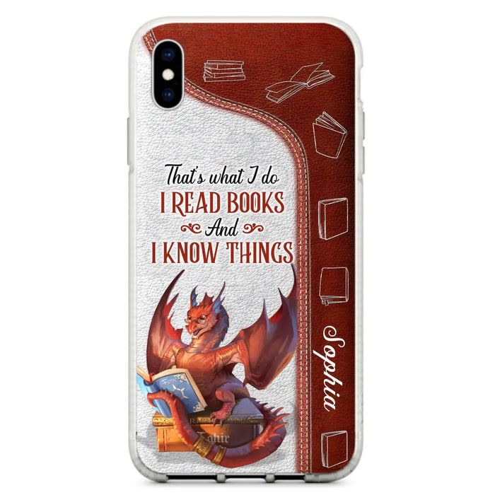 Custom Personalized Red Book Dragon Phone Case - Gift Idea For Book Lovers - That's What I Do I Read Books And I Know Things - Case For iPhone/ Samsung