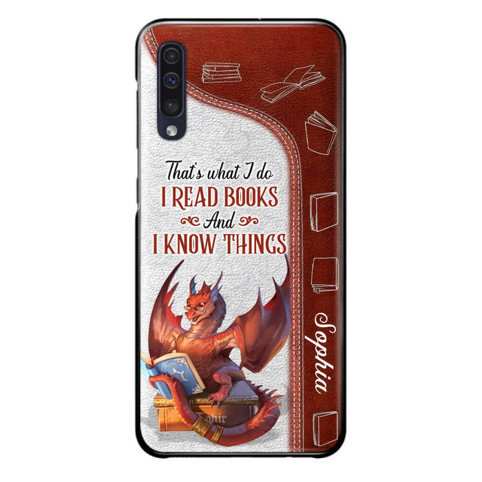 Custom Personalized Red Book Dragon Phone Case - Gift Idea For Book Lovers - That's What I Do I Read Books And I Know Things - Case For iPhone/ Samsung