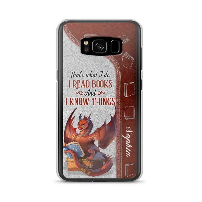 Custom Personalized Red Book Dragon Phone Case - Gift Idea For Book Lovers - That's What I Do I Read Books And I Know Things - Case For iPhone/ Samsung