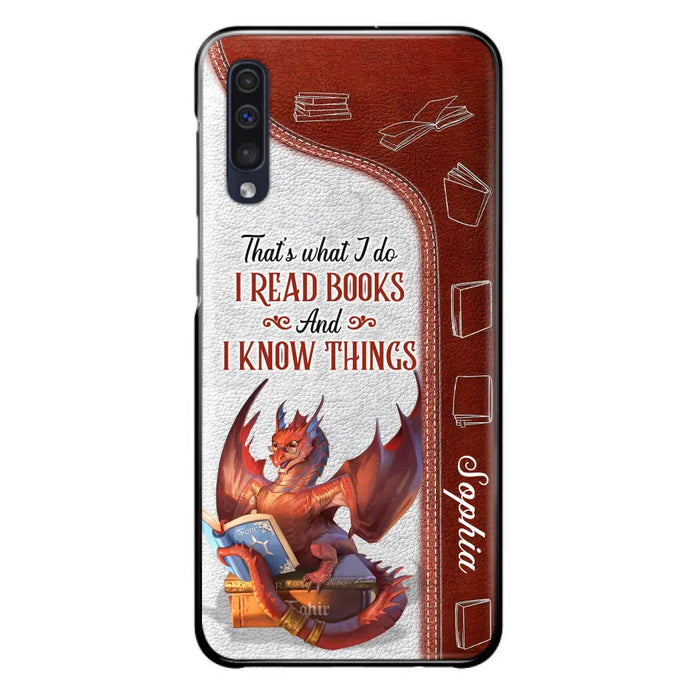 Custom Personalized Red Book Dragon Phone Case - Gift Idea For Book Lovers - That's What I Do I Read Books And I Know Things - Case For iPhone/ Samsung