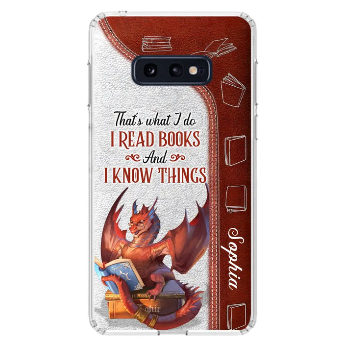 Custom Personalized Red Book Dragon Phone Case - Gift Idea For Book Lovers - That's What I Do I Read Books And I Know Things - Case For iPhone/ Samsung