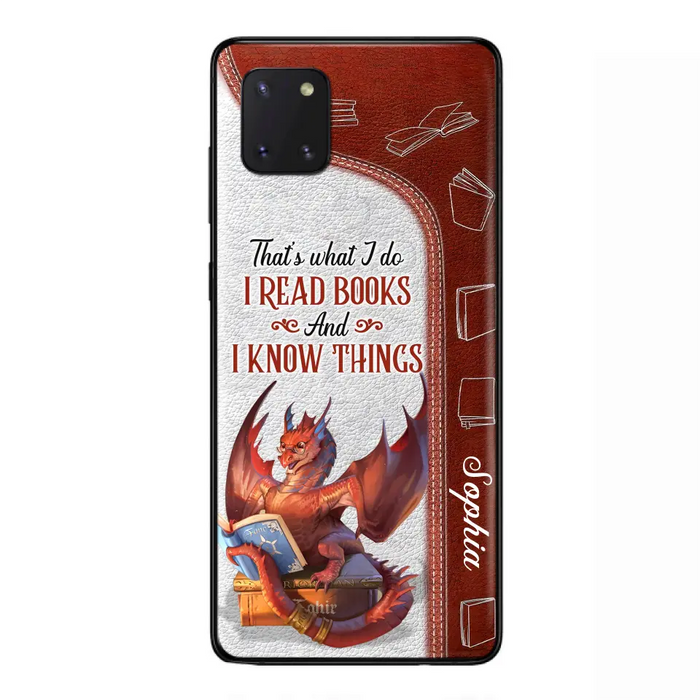 Custom Personalized Red Book Dragon Phone Case - Gift Idea For Book Lovers - That's What I Do I Read Books And I Know Things - Case For iPhone/ Samsung