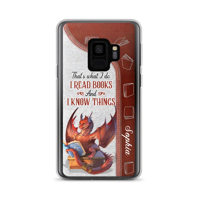 Custom Personalized Red Book Dragon Phone Case - Gift Idea For Book Lovers - That's What I Do I Read Books And I Know Things - Case For iPhone/ Samsung