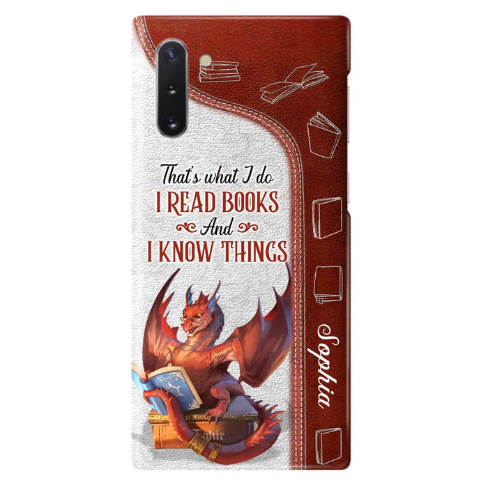 Custom Personalized Red Book Dragon Phone Case - Gift Idea For Book Lovers - That's What I Do I Read Books And I Know Things - Case For iPhone/ Samsung