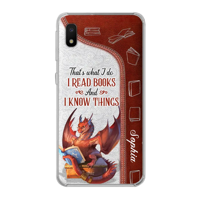 Custom Personalized Red Book Dragon Phone Case - Gift Idea For Book Lovers - That's What I Do I Read Books And I Know Things - Case For iPhone/ Samsung