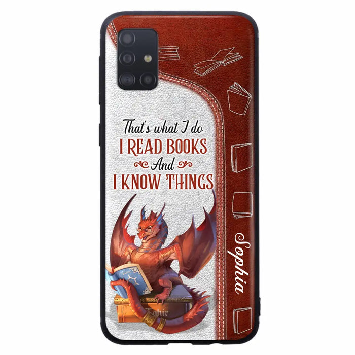 Custom Personalized Red Book Dragon Phone Case - Gift Idea For Book Lovers - That's What I Do I Read Books And I Know Things - Case For iPhone/ Samsung