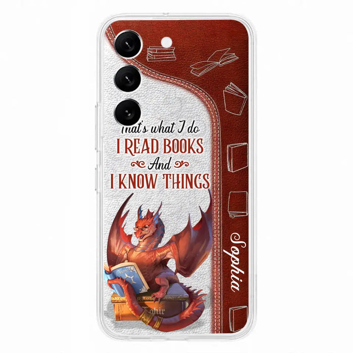 Custom Personalized Red Book Dragon Phone Case - Gift Idea For Book Lovers - That's What I Do I Read Books And I Know Things - Case For iPhone/ Samsung