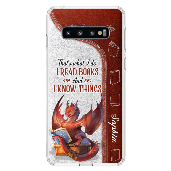 Custom Personalized Red Book Dragon Phone Case - Gift Idea For Book Lovers - That's What I Do I Read Books And I Know Things - Case For iPhone/ Samsung