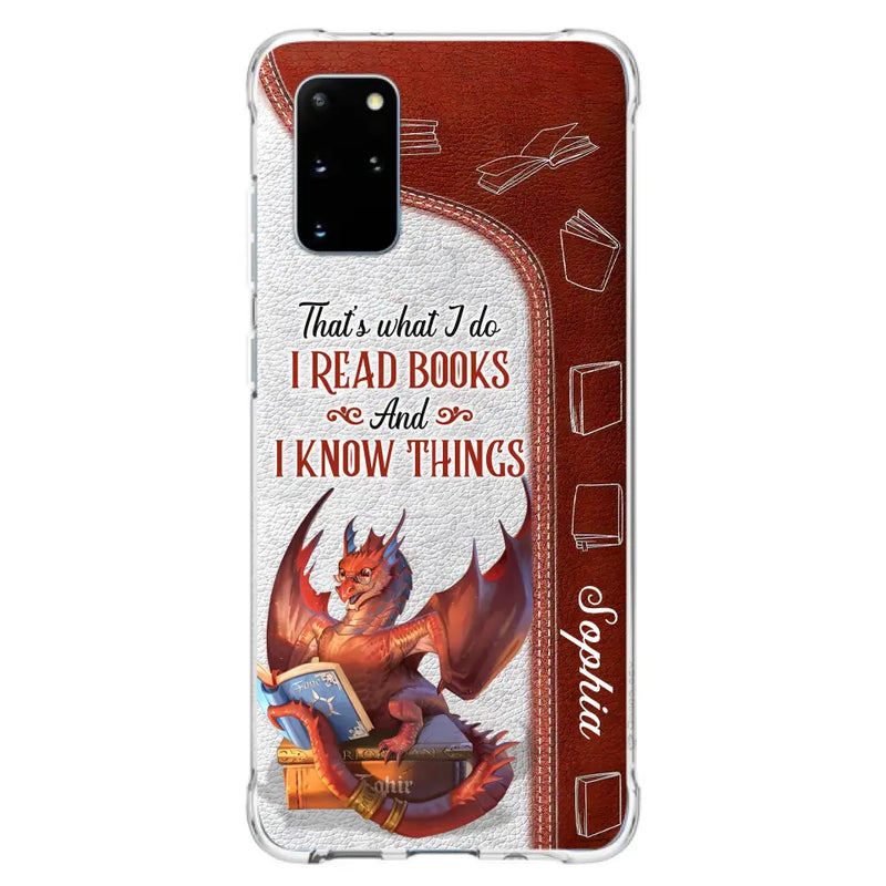 Custom Personalized Red Book Dragon Phone Case - Gift Idea For Book Lovers - That's What I Do I Read Books And I Know Things - Case For iPhone/ Samsung