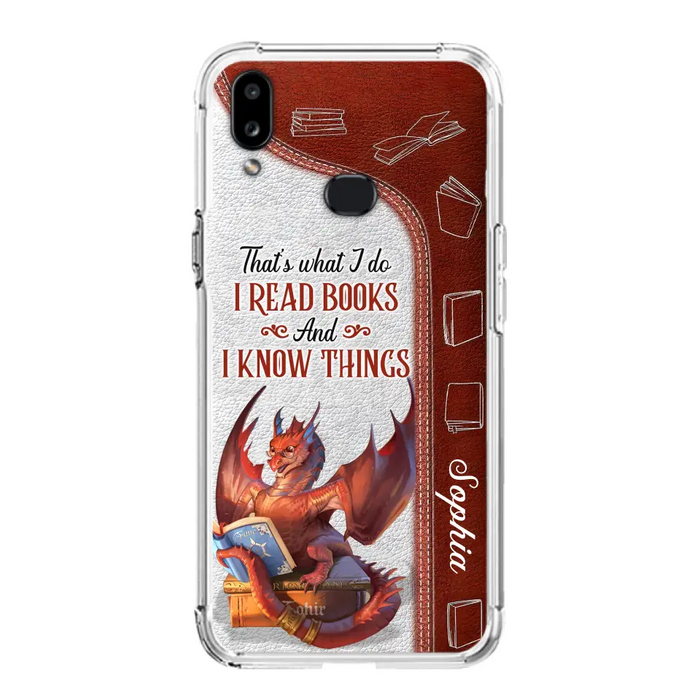 Custom Personalized Red Book Dragon Phone Case - Gift Idea For Book Lovers - That's What I Do I Read Books And I Know Things - Case For iPhone/ Samsung