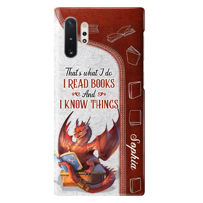 Custom Personalized Red Book Dragon Phone Case - Gift Idea For Book Lovers - That's What I Do I Read Books And I Know Things - Case For iPhone/ Samsung