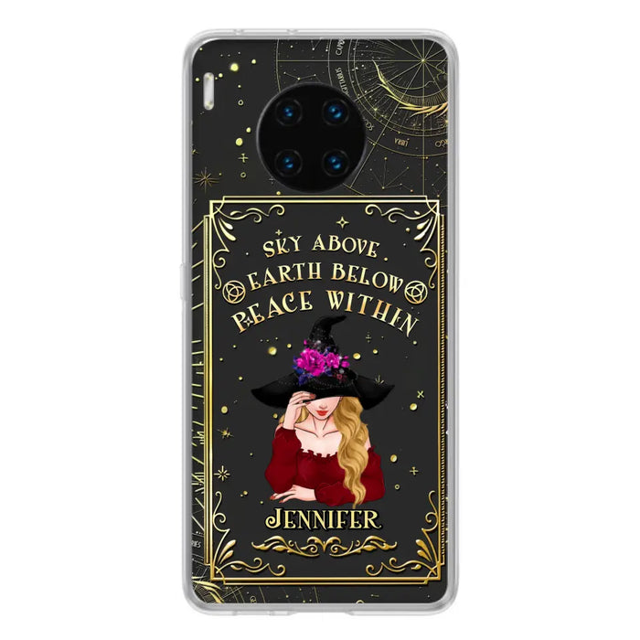 Custom Personalized Witch Tarrot Card Phone Case - Gift Idea For Witch/ Tarrot Lover - Sky Above Earth Below Peace Within - Case For Xiaomi/ Oppo/ Huawei