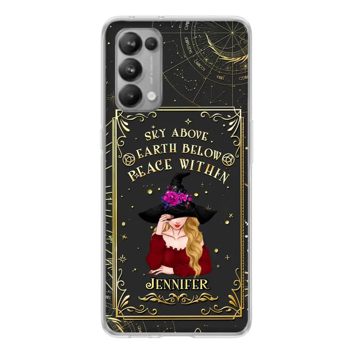 Custom Personalized Witch Tarrot Card Phone Case - Gift Idea For Witch/ Tarrot Lover - Sky Above Earth Below Peace Within - Case For Xiaomi/ Oppo/ Huawei