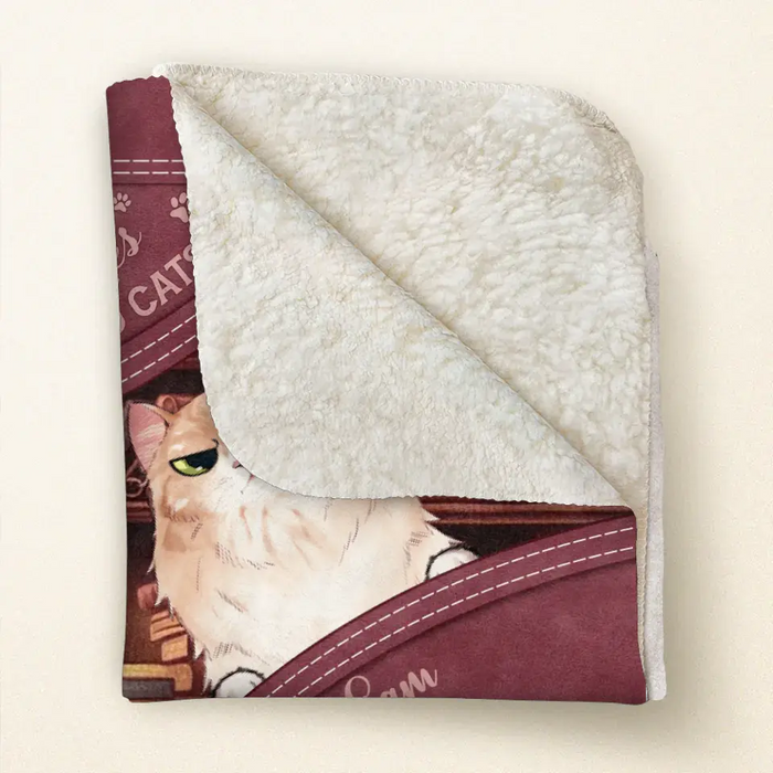 Custom Personalized Books And Cats Quilt/Fleece Throw Blanket - Gift Idea For Book Lover - Just A Girl Who Loves Books And Cats