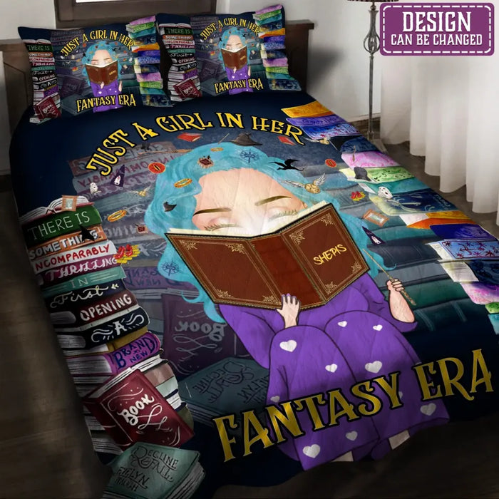 Custom Personalized Reading Book Quilt Bed Sets - Gift Idea For Books Lover - Just A Girl In Her Fantasy Era