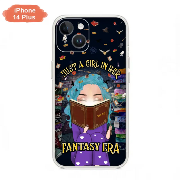 Custom Personalized Reading Book Phone Case - Gift Idea For Book Lovers - Just A Girl In Her Fantasy Era - Case For iPhone/ Samsung