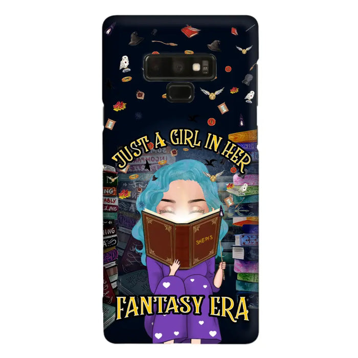 Custom Personalized Reading Book Phone Case - Gift Idea For Book Lovers - Just A Girl In Her Fantasy Era - Case For iPhone/ Samsung