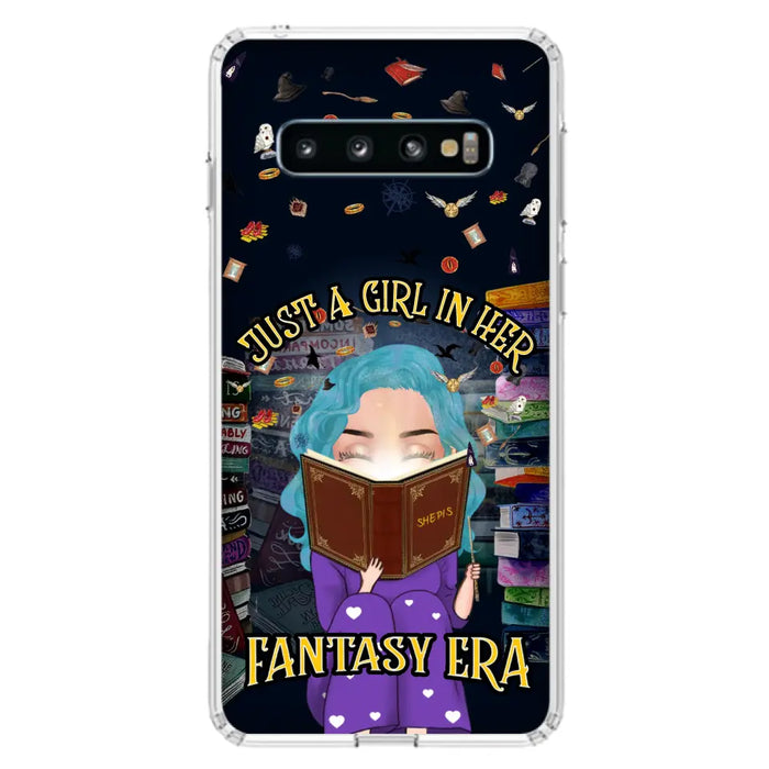 Custom Personalized Reading Book Phone Case - Gift Idea For Book Lovers - Just A Girl In Her Fantasy Era - Case For iPhone/ Samsung