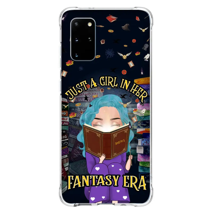 Custom Personalized Reading Book Phone Case - Gift Idea For Book Lovers - Just A Girl In Her Fantasy Era - Case For iPhone/ Samsung