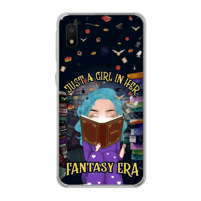 Custom Personalized Reading Book Phone Case - Gift Idea For Book Lovers - Just A Girl In Her Fantasy Era - Case For iPhone/ Samsung