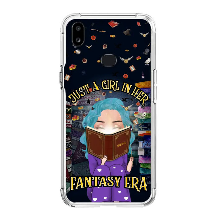 Custom Personalized Reading Book Phone Case - Gift Idea For Book Lovers - Just A Girl In Her Fantasy Era - Case For iPhone/ Samsung