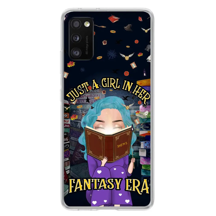 Custom Personalized Reading Book Phone Case - Gift Idea For Book Lovers - Just A Girl In Her Fantasy Era - Case For iPhone/ Samsung