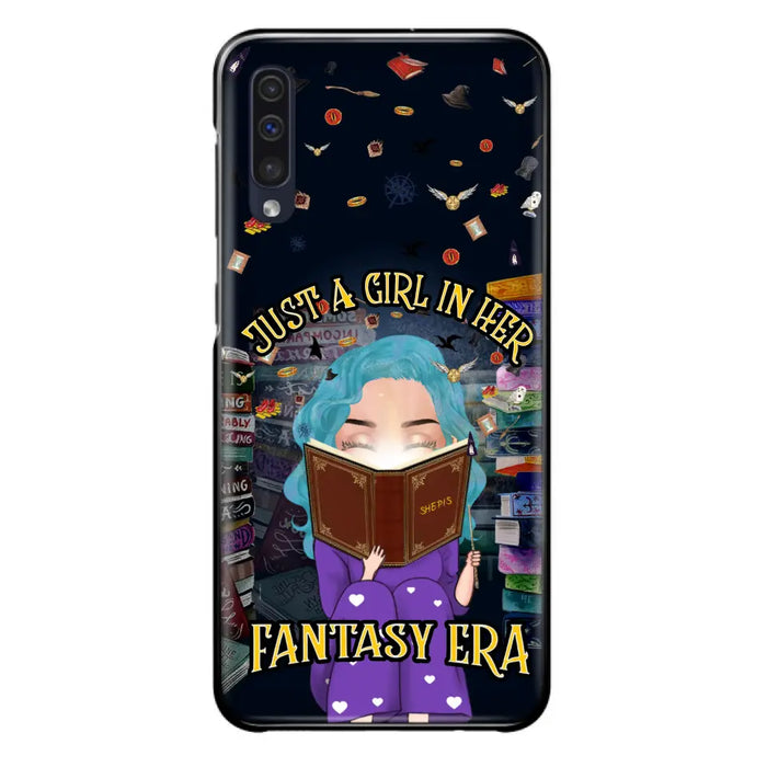 Custom Personalized Reading Book Phone Case - Gift Idea For Book Lovers - Just A Girl In Her Fantasy Era - Case For iPhone/ Samsung