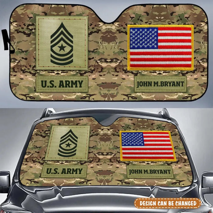 Custom Personalized Veteran Sunshade - Gift Idea To Veteran/ Father/ Husband