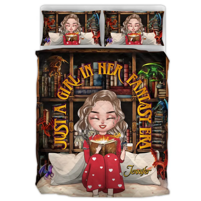 Custom Personalized Fantasy Reading Book Quilt Bed Sets - Gift Idea For Book Lover - Just A Girl In Her Fantasy Era