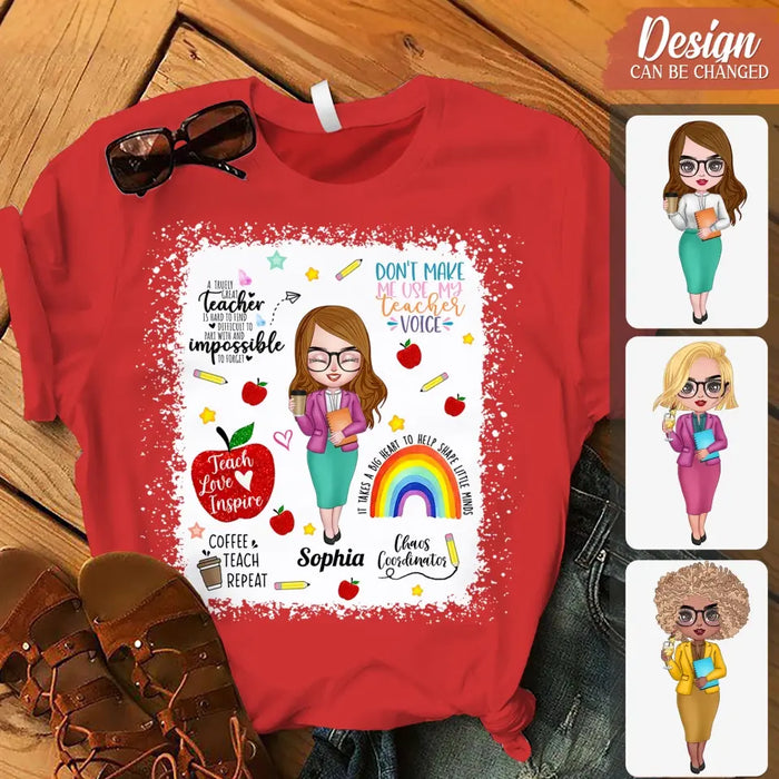 Custom Personalized Teach Love Inspire Teacher AOP T-shirt - Gift Idea For Teacher