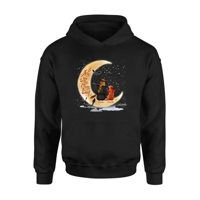 Custom Personalized Witch Dog T-shirt/ Long Sleeve/ Sweatshirt/ Hoodie - Gift Idea For Dog Lover - I Love You To The Moon & Back