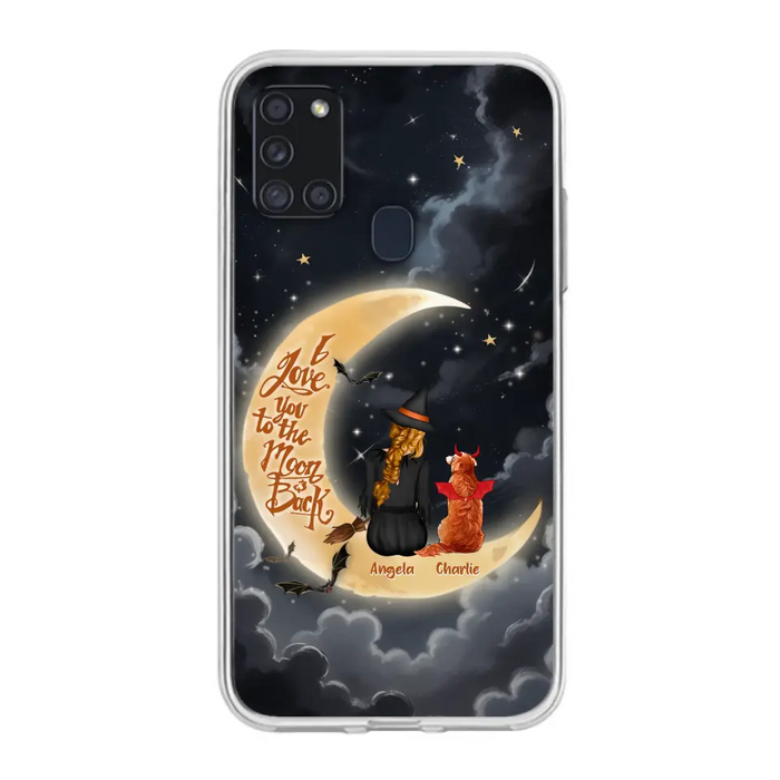 Custom Personalized Witch Dog Phone Case - Gift Idea To Dog Mom/ Dog Lover - I Love You To The Moon And Back - Case For Xiaomi/ Oppo/ Huawei