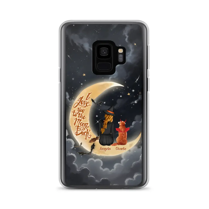 Custom Personalized Witch Dog Phone Case - Gift Idea To Dog Mom/ Dog Lover - I Love You To The Moon And Back - Case For Xiaomi/ Oppo/ Huawei