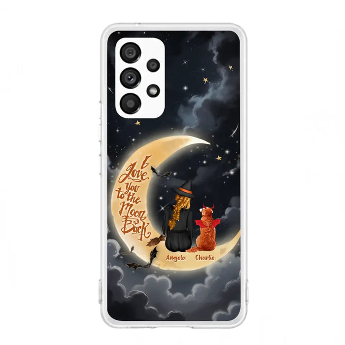 Custom Personalized Witch Dog Phone Case - Gift Idea To Dog Mom/ Dog Lover - I Love You To The Moon And Back - Case For Xiaomi/ Oppo/ Huawei