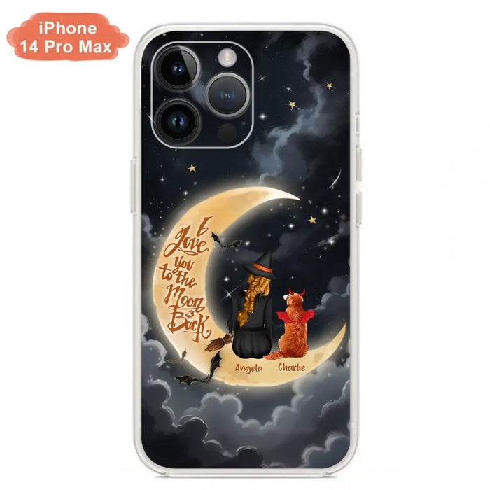 Custom Personalized Witch Dog Phone Case - Gift Idea To Dog Mom/ Dog Lover - I Love You To The Moon And Back - Case For Xiaomi/ Oppo/ Huawei