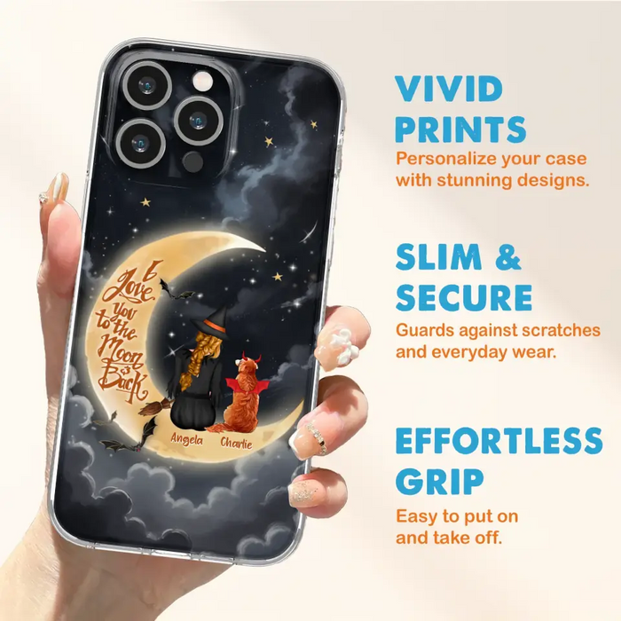 Custom Personalized Witch Dog Phone Case - Gift Idea To Dog Mom/ Dog Lover - I Love You To The Moon And Back - Case For Xiaomi/ Oppo/ Huawei