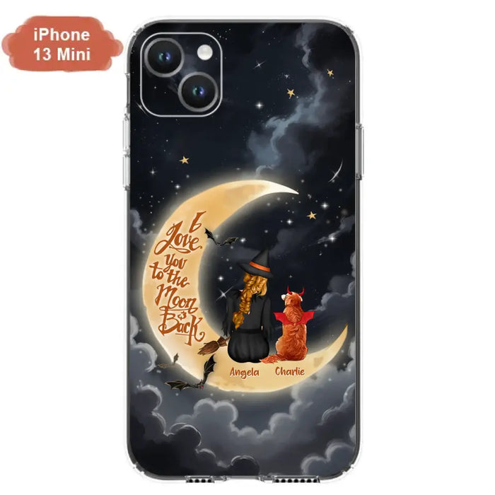 Custom Personalized Witch Dog Phone Case - Gift Idea To Dog Mom/ Dog Lover - I Love You To The Moon And Back - Case For Xiaomi/ Oppo/ Huawei