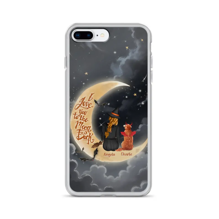 Custom Personalized Witch Dog Phone Case - Gift Idea To Dog Mom/ Dog Lover - I Love You To The Moon And Back - Case For Xiaomi/ Oppo/ Huawei