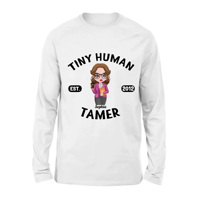 Custom Personalized Tiny Human Tamer Shirt/ Hoodie - Gift Idea To Friends/ Daughter/ Mom