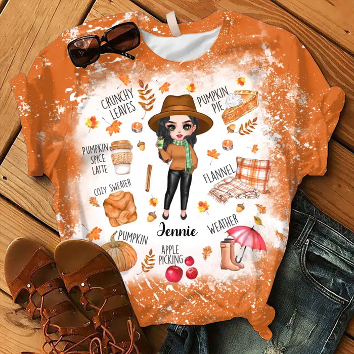 Custom Personalized Fall 3D T-shirt - Gift Idea For Friend - Pumpkin Spice Latte