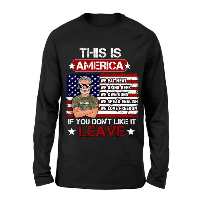 Custom Personalized Veteran T-Shirt/ Long Sleeve/ Sweatshirt/ Hoodie - Gift Idea For Veteran - This Is America