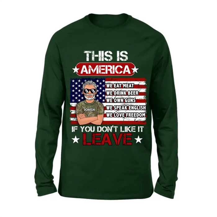 Custom Personalized Veteran T-Shirt/ Long Sleeve/ Sweatshirt/ Hoodie - Gift Idea For Veteran - This Is America