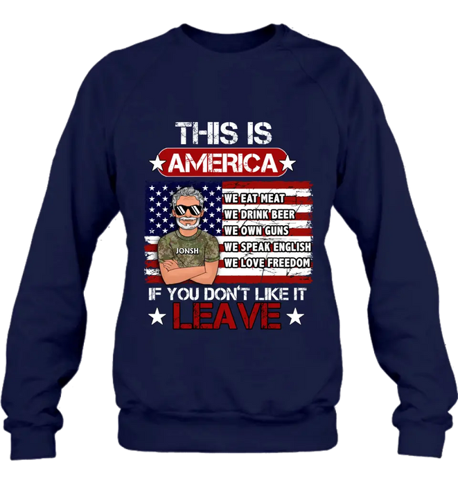 Custom Personalized Veteran T-Shirt/ Long Sleeve/ Sweatshirt/ Hoodie - Gift Idea For Veteran - This Is America