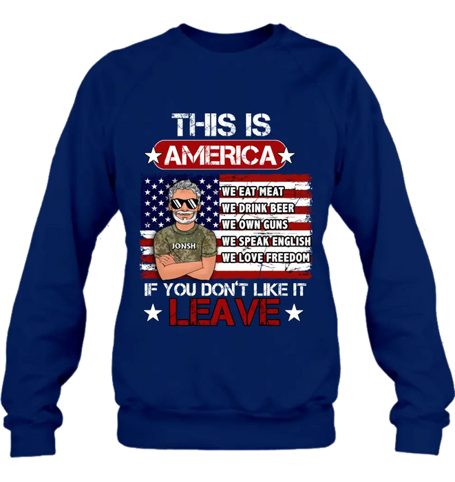 Custom Personalized Veteran T-Shirt/ Long Sleeve/ Sweatshirt/ Hoodie - Gift Idea For Veteran - This Is America