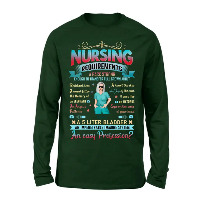 Custom Personalized Nurse T-shirt/ Long Sleeve/ Sweatshirt/ Hoodie - Nurse/ Birthday Gift Idea - Nursing Requirements