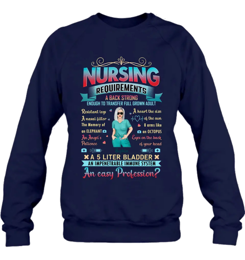 Personalized Nurse T-shirt/Long Sleeve/Sweatshirt/Hoodie - Nurse/Birthday Gift Idea - Nursing Requirements