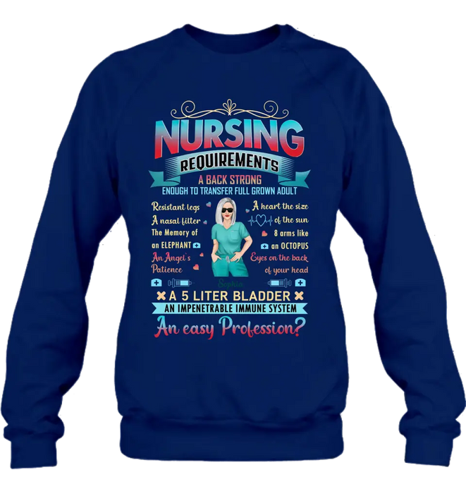 Custom Personalized Nurse T-shirt/ Long Sleeve/ Sweatshirt/ Hoodie - Nurse/ Birthday Gift Idea - Nursing Requirements