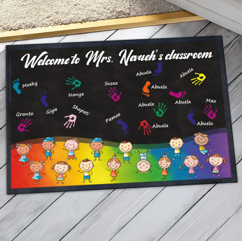 Custom Personalized Welcome To Classroom Doormat - Gift Idea For Teacher/ Classroom Decoration